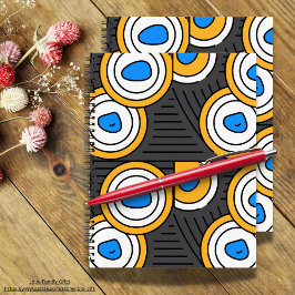 Cuaderno Patrón abstracto del Tíbet moderno en azul negro