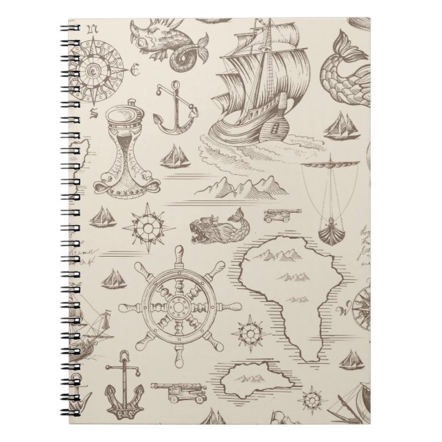 Cuaderno Patrón abstracto e ininterrumpido de vintage sobre (Frente)