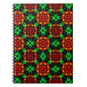 Cuaderno Patrón abstracto elegante boho moderno floral #504