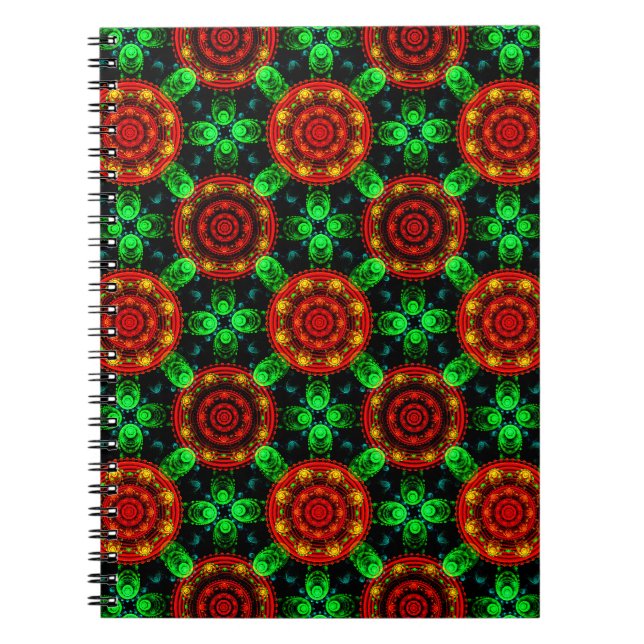 Cuaderno Patrón abstracto elegante boho moderno floral #504 (Frente)