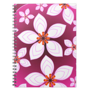 Cuaderno Patrón abstracto floral rosa   Flor Ar estética