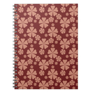 Cuaderno Patrón abstracto floral silenciado marrón