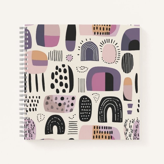 Cuaderno Patrón abstracto geométrico boho (Anverso)