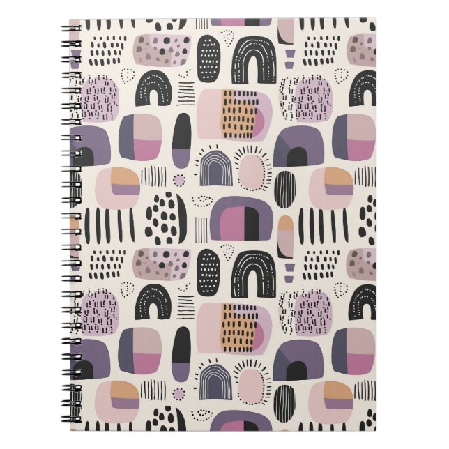 Cuaderno Patrón abstracto geométrico boho (Frente)