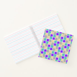 Cuaderno Patrón abstracto geométrico de cuadrados coloridos