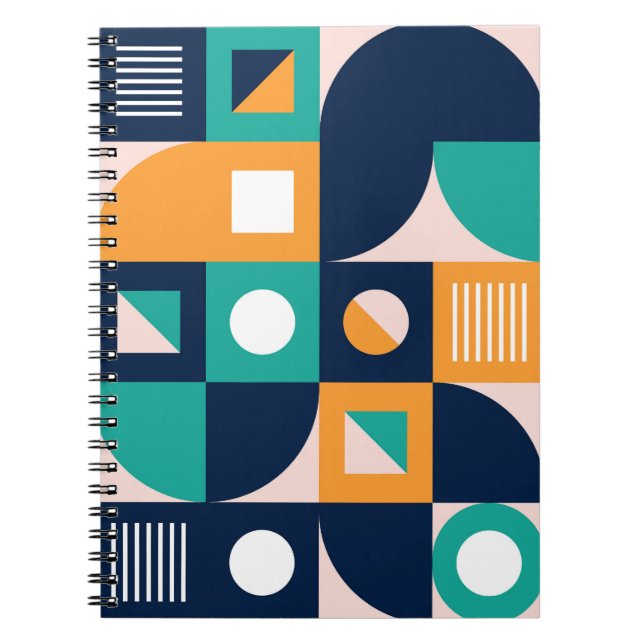 Cuaderno Patrón abstracto geométrico: diseño moderno y colo (Frente)
