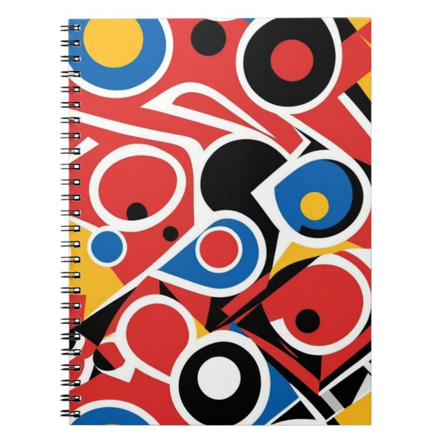 Cuaderno Patrón abstracto geométrico pop art atrevido (Frente)