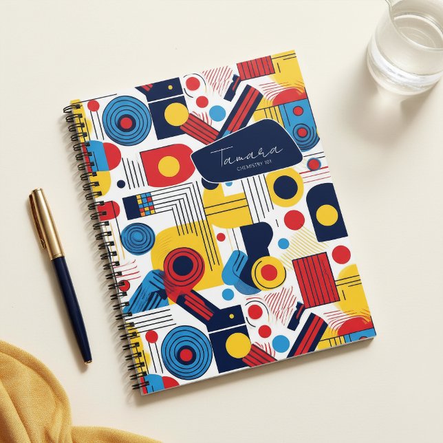 Cuaderno Patrón Abstracto Geométrico Retro #10 Azul Marino  (Subido por el creador)