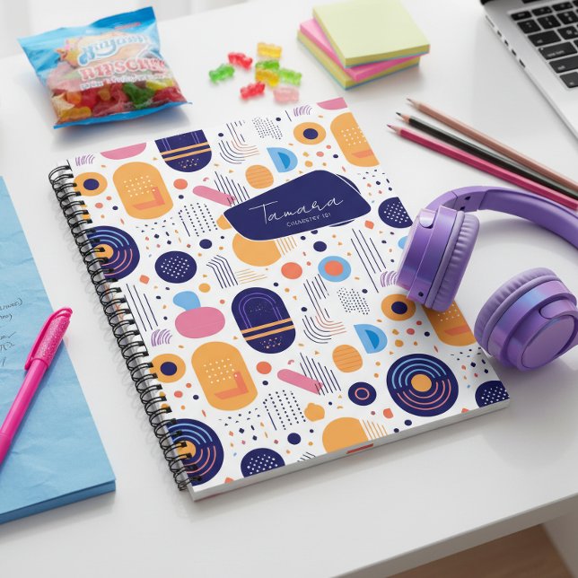 Cuaderno Patrón Abstracto Geométrico Retro #7 Índigo ID1067 (Subido por el creador)