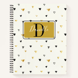 Cuaderno Patrón abstracto Guión monograma Personalizado mod