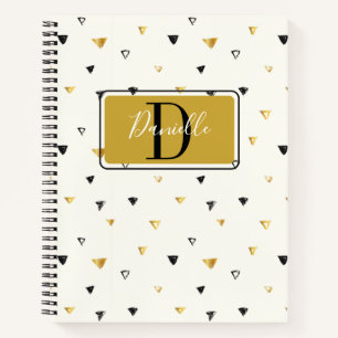 Cuaderno Patrón abstracto Guión monograma Personalizado mod