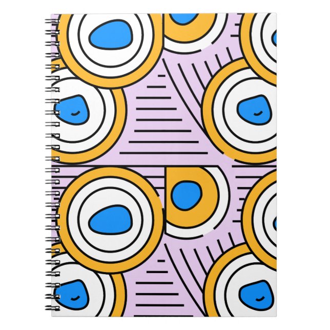 Cuaderno Patrón abstracto moderno colorido del Tíbet en vio (Frente)