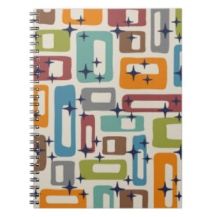 Cuaderno Patrón abstracto moderno del siglo medio retro