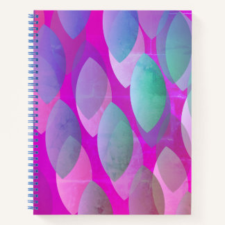 Cuaderno Patrón abstracto moderno | Magenta púrpura rosa tu