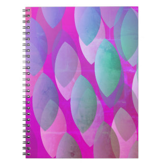 Cuaderno Patrón abstracto moderno | Magenta Púrpura Rosa Ve