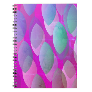 Cuaderno Patrón abstracto moderno Magenta Rosa Purpura Tu