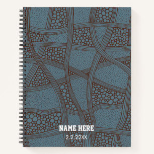 Cuaderno Patrón abstracto moderno nombre personalizado scri