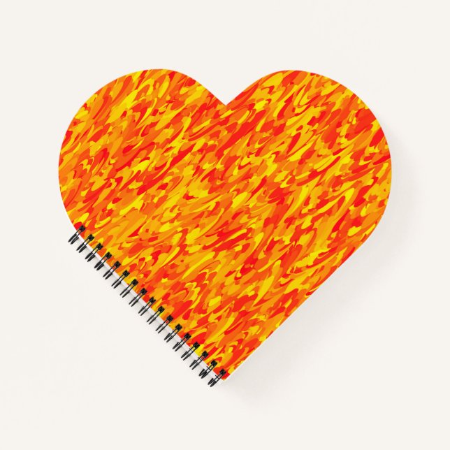 Cuaderno Patrón abstracto naranja rojo amarillo (Anverso)