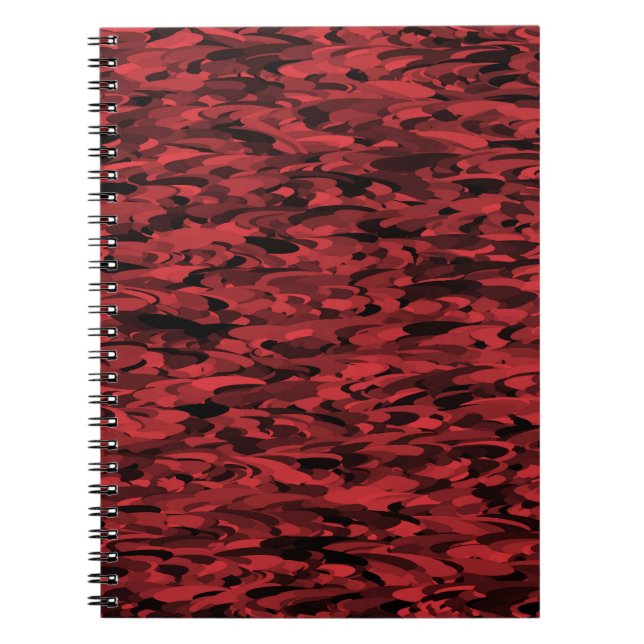 Cuaderno Patrón abstracto negro rojo (Frente)