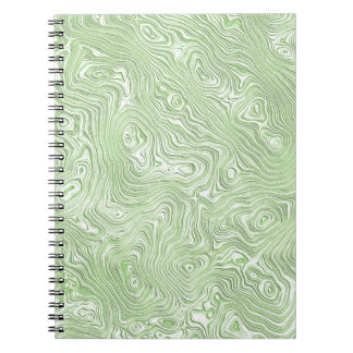 Cuaderno Patrón abstracto ondulado de moaré verde lima páli