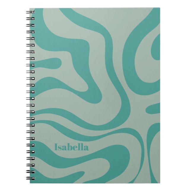 Cuaderno Patrón abstracto personalizado de remolino líquido (Frente)