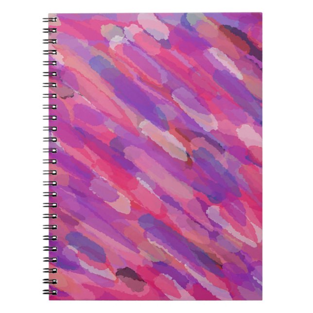 Cuaderno Patrón abstracto púrpura y rosa (Frente)