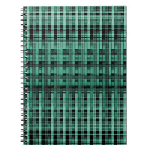 Cuaderno Patrón abstracto retro de platillos a cuadros de c