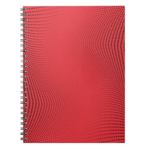 Cuaderno Patrón abstracto rojo monocromo de medio tono. Cur