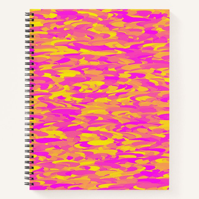 Cuaderno Patrón abstracto rosa amarillo naranja (Anverso)
