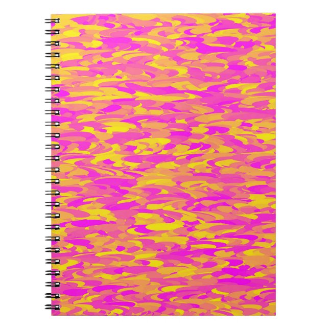 Cuaderno Patrón abstracto rosa amarillo naranja (Frente)