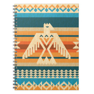 Cuaderno Patrón abstracto sin fisuras de estilo navajo con 