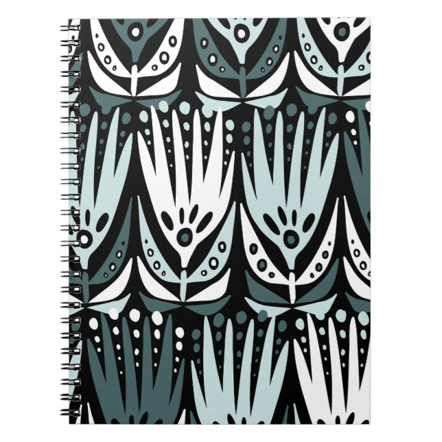 Cuaderno Patrón abstracto vintage moderno sin inconveniente (Frente)