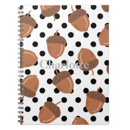 Cuaderno Patrón Acorn Black Dots Otumn Y2K