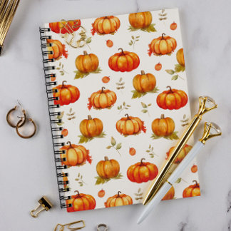 Cuaderno patrón acuarela de calabaza