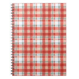 Cuaderno Patrón acuarela navidad Rústico rojo
