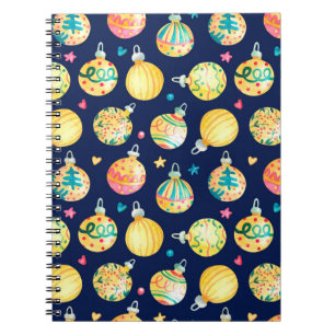 Cuaderno Patrón acuarela sin costuras con el oro brillante