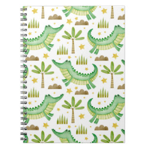 Cuaderno Patrón acuarela sin costuras de palmera de cocodri