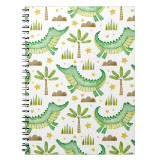 Cuaderno Patrón acuarela sin costuras de palmera de cocodri