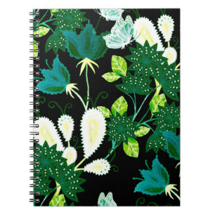 Cuaderno Patrón acuarela sin fisuras con flores de fantasía