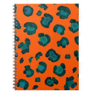 Cuaderno Patrón acuarela sin fisuras con piel de leopardo. 