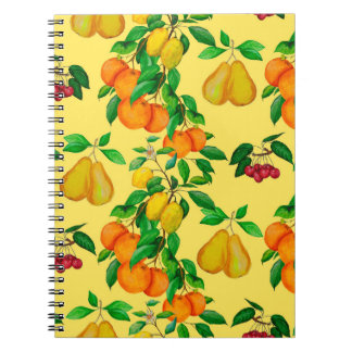 Cuaderno Patrón acuarela sin soldadura con cítricos, pera,