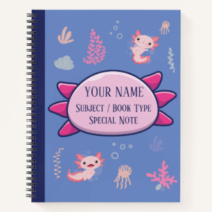Cuaderno Patrón acuático Axolotl de composiciones para port