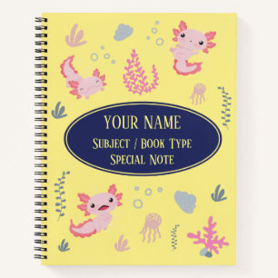 Cuaderno Patrón acuático Axolotl de composiciones para port