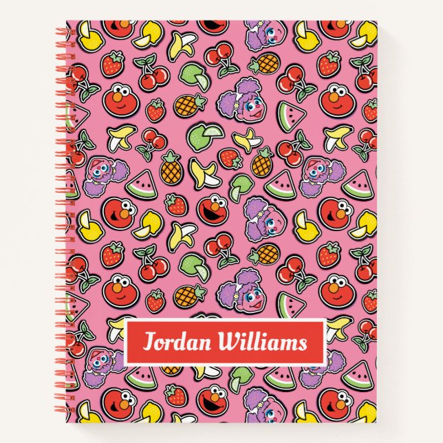 Cuaderno Patrón afrutado de Elmo y Abby Cadabby con pegatin (Anverso)
