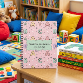 Cuaderno Patrón alfabeto rosa de vuelta al cole 