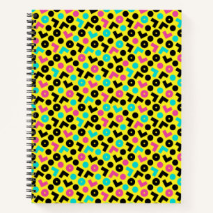 Cuaderno Patrón amarillo retro neón de 80/90