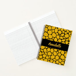 Cuaderno Patrón amarillo y negro de mostaza de impresión an