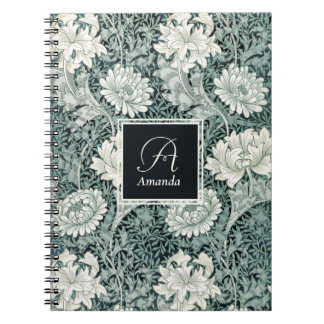 Cuaderno Patrón anémico William Morris con monograma
