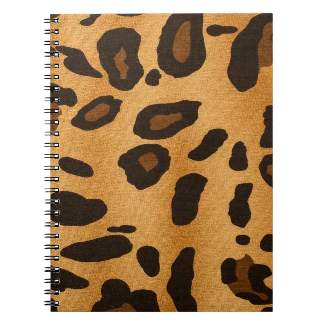 Cuaderno Patrón animal de impresión de leopardo marrón (Frente)