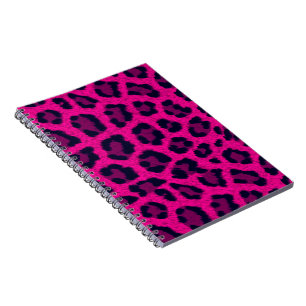 Cuaderno Patrón animal de impresión de leopardo rosa calien
